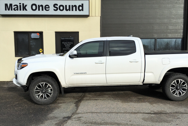 Toyota 2019 Tacoma with professional window tint in North Bay